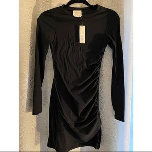 Black knit rubbed dress